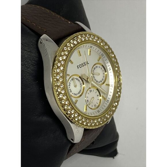 Fossil Stella ES2944 Women's Brown Leather Strap Analog Dial Quartz Watch EY476 - Picture 5 of 12